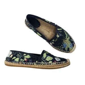 GUCCI Canvas Flora Knight Print Nero Flat Espadrilles Black Size 36.5 US 6.5